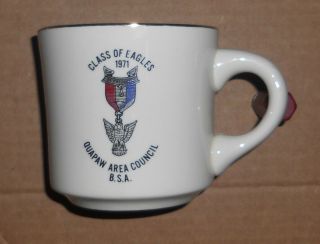 1971 Bsa Boy Scouts Eagle Coffee Cup Quapaw Area Council Arkansas