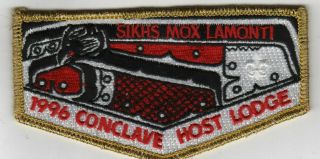 Oa 338 Sikhs Mox Lamonti 1996 Conclave Flap Gmy Bdr.  Mt.  Baker Area Wa [mobx3 - 19