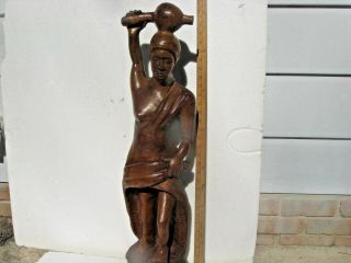 Large Hand Carved Ebony Wood African Art Statue Over 31 " Tall (see All Photos)