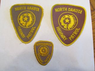 North Dakota State Highway Patrol Patch Set Obsolete Gray & Tan