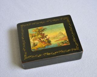 Signed 1942 Wwii Vintage Russian Lacquer Hand Painted Miniature Box Capriccio