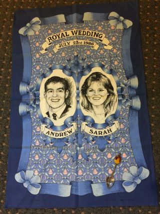 1986 Marriage Of Hrh Prince Andrew To Sarah Ferguson Commemorative Spoon & Towel