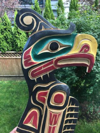 Northwest Coast Native Art Large Thunderbird Squamish Nation Sculpture Carving