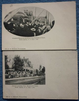 Postmarked 1905 President Theodore Roosevelt At Perth Amboy Nj Postcards