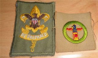 Boy Scout First Class Patch & Wood Carving Mb (an Oldie) Type A?