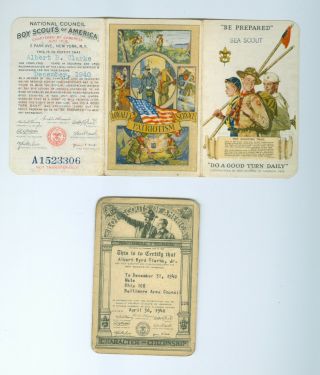1940 Two Different Sea Scout Registration Cards Baltimore Area Council