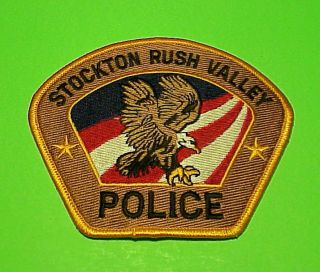 Stockton Rush Valley Utah Ut Police Patch