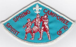 1976 Bicentennial Boy Scout Patch - Spring Jamboree - Spirit Of ‘76