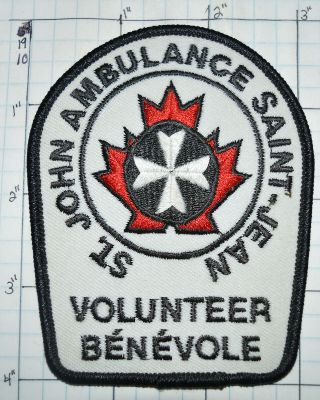 Canada,  St.  John Ambulance Saint Jean Volunteer Rescue Medical Patch