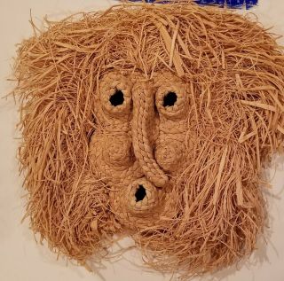 Native American Style Corn Husk Mask 14 " Unsigned - From Collector 