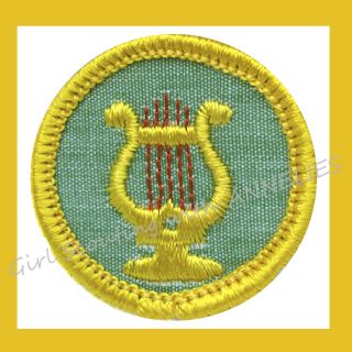 Music Maker Cadette Girl Scout Badge Musician Harp Lyre Patch Multi=1 Ship