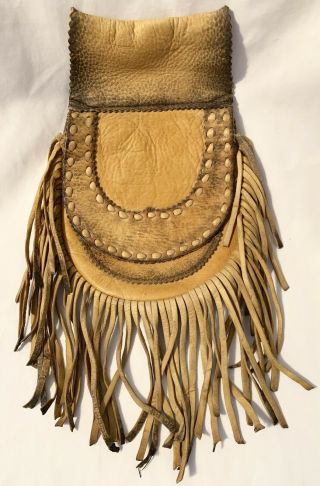 Vintage Front Street Leather Native American Style Fringe Tobacco Seed Pouch