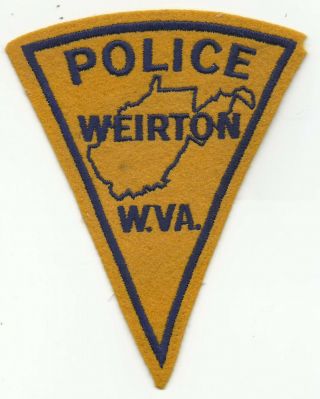 Weirton West Virginia Wv Police Patch Old Felt