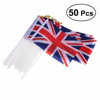 50pcs Hand Waving Union Jack Flag Royal Jubilee Uk Gb Great Britain Flags
