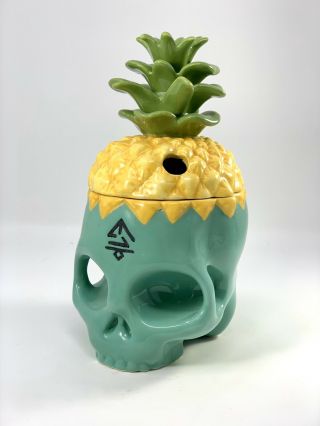 The Grass Skirt Pineapple Skull Tiki Mug