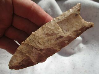 Authentic 4 3/8 " Fluted Paleo Clovis Found In Cass Co.  Missouri