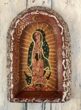 Ex Voto Retablo Virgin Guadalupe Nicho Milagro Charms Our Lady Of Guadalupe