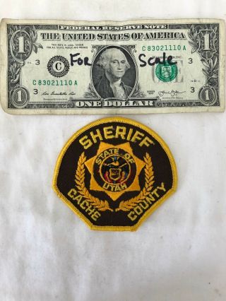 Cache County Sheriff Police Utah Patch Un - Sewn State Of Utah