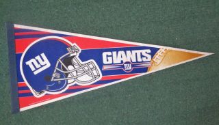 Ny York Giants Football Helmet Logo Pennant Flag 12 " X 29.  5 "