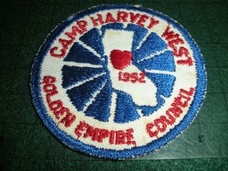 1952 Boy Scout Camp Harvey West Patch,  Golden Empire Co. ,  Bsa,  Ca