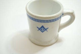 Masonic Freemason Thick Porcelain Shaving Mug By Scammel 