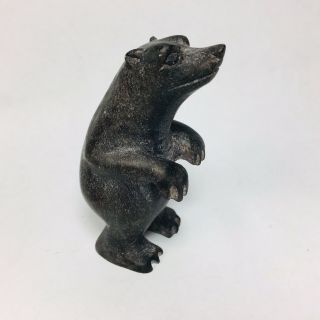Argillite Carved Black Stone Bear Native American Fetish Effigy Haida Nw Coast?