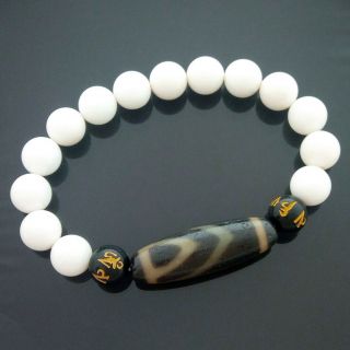 Feng Shui OLD Agate ONE Eye dZi Bead Bracelet for Wisdom and Happiness 2