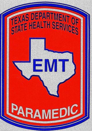 Texas Paramedic Highly Reflective Emt Decal - Texas Department Of Health Decal
