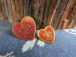 Rare Red Heart Shaped Be Prepared Bsa Parent Life Rank Boy Scouts Lapel Pins Rp8