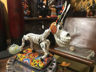 Talavera Catrina Day Of The Dead Mexican Folk Art Donkey Skeleton Burro Signed