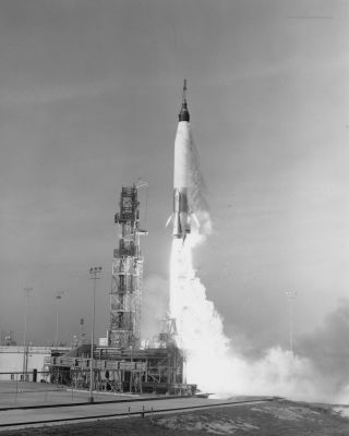 Unmanned Atlas Rocket Launch During Test For Project Mercury 8x10 Photo (bb - 367)