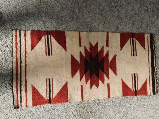 Native American Navajo Handmade Wool Rug 37 X 17