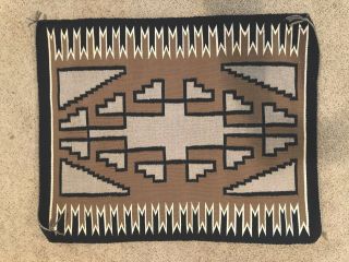Antique Vintage Hand Woven Native American Navajo Indian Weaving Rug 38”x30”