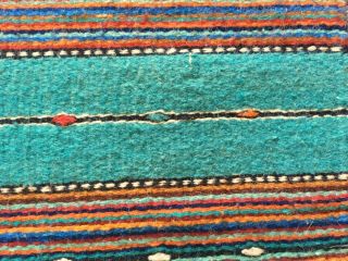 ZAPOTEC INDIAN RUG.  Hand Dyed Wool.  Hand Woven 5 X 2.  5 feet 2