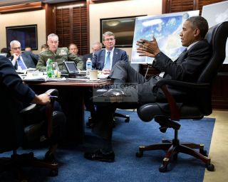 Barack Obama Convenes A National Security Council Meeting - 8x10 Photo (rt305)