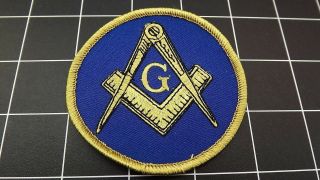 Freemason Mason Masonic Square And Compass Iron - On Patch 3 "