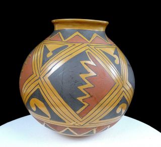 Native Art Pottery Genoveva Sandoval Signed Mata Ortiz Large 9 " Olla Vase
