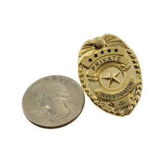 Private Investigator Detective Mini Badge Lapel Pin 1 " Novelty Pi Investigations