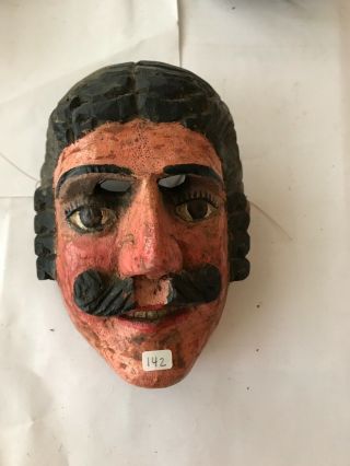 Antique Ethnographic Guatemalan Mexican Mayan Folk Art Dance Festival Mask