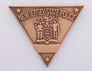 Jersey State Police Mini Pin Copper Bronze Trooper Lapel Badge Nj Njsp Tie