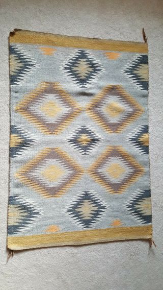 Vtg Navajo Blanket Rug Native American Indian Weaving Small 45 " X 31 "