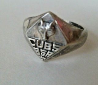 Vintage Boy Scouts Of America Bsa Cub Scouts Sterling Silver Ring Size 6 Wolf