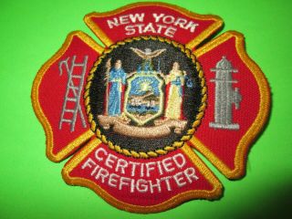Vintage York State Certified Firefighter Fire Department Cloth Patch