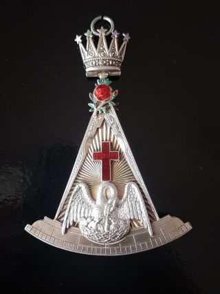 Antique Masonic Silver Gilt 18th Degree (rose Croix) Jewel 1918