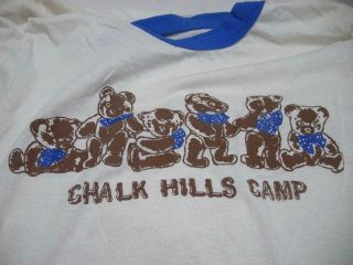Vintage Wisconsin Girl Scout Camp Tee Shirt - Chalk Hills - Medium - Teddy Bears