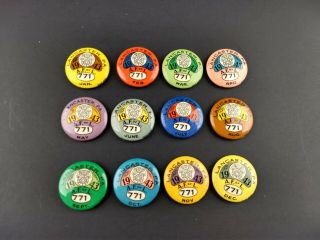 Vintage 1943 Teamsters Labor Union 771 Pin Button Full Year Set Of 12 A.  F.  Of L.