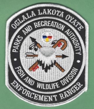 Oglala Lakota Oyate Sioux Tribe South Dakota Wildlife Enforcement Ranger Patch