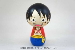 Japanese Nippon Usaburo Kokeshi Doll Onepiece One Piece Luffy 95mm Made In Japan