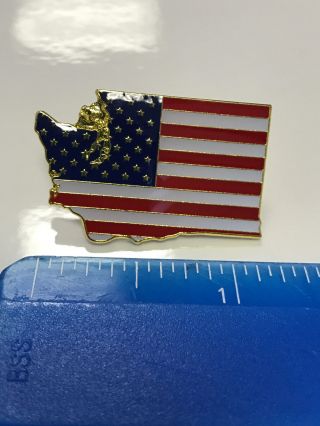 Washington State Lapel Pin Wa Us Flag American Usa Patriot Politics