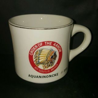 Vtg Bsa Order Of The Arrow Aquaninoncke 359 Boy Scout Coffee Cup